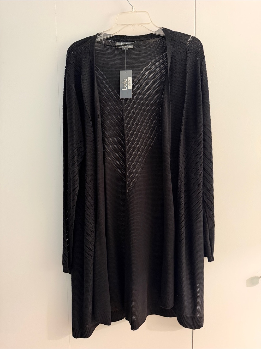 Belldini Black Open-Front Knit Cardigan